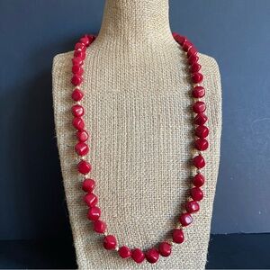 Vintage Avon 1987 red rocks  Beaded Necklace .